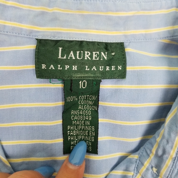 Ralph Lauren ButtonzUp sleeveless womns sz 10 blue - Picture 2 of 7